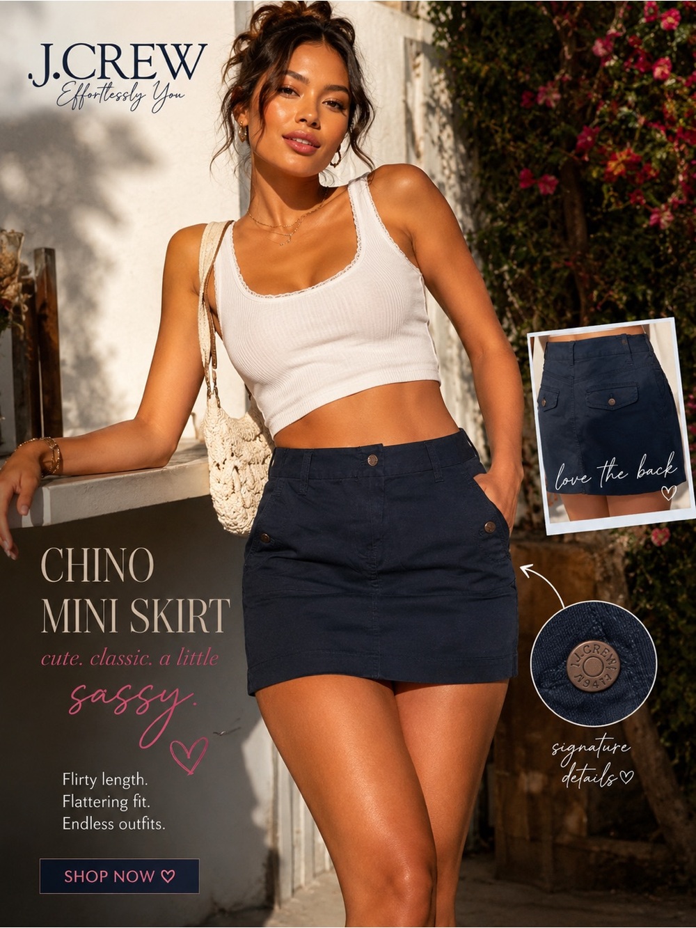 J. Crew Navy Chino Mini Skirt